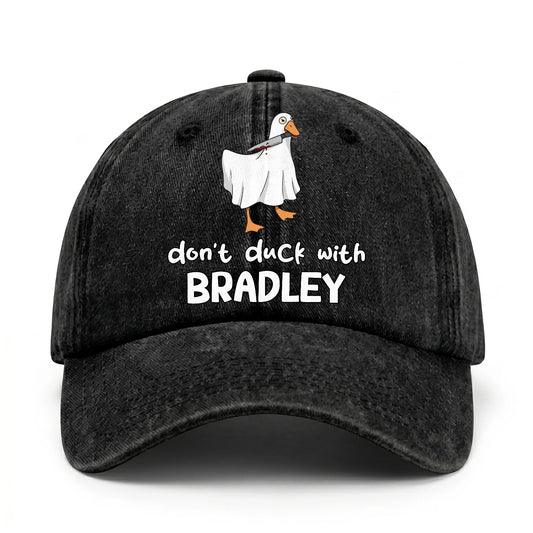 Don't Duck With Your Name Funny Washed Cap BRADLEY 13K1 C129PF