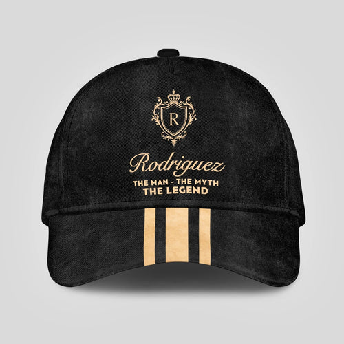 The Man The Myth The Legend Golden Stripes Black Cap RODRIGUEZ 13K1 C136PF