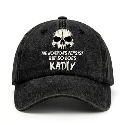The Horrors Persist But So Does Your Name Cool Skull Washed Cap KATHY 13K1 C134PF