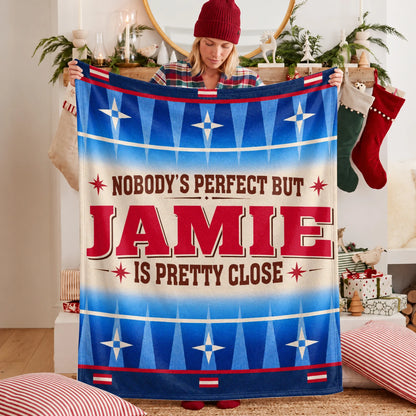 Nobody's Perfect But Your Name Is Close Native American Fleece Blanket JAMIE 13K1 BK57