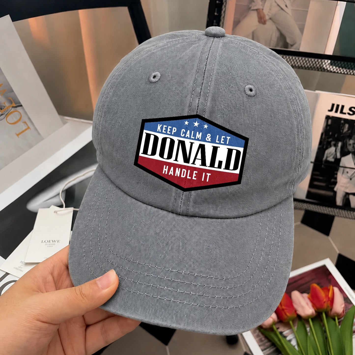 Keep Calm & Let Your Name Handle It Washed Cap DONALD 13K1 C87PF