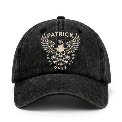 Your Name Guts Over Fear With Eagle And Skull Washed Cap PATRICK 13K1 C75PF