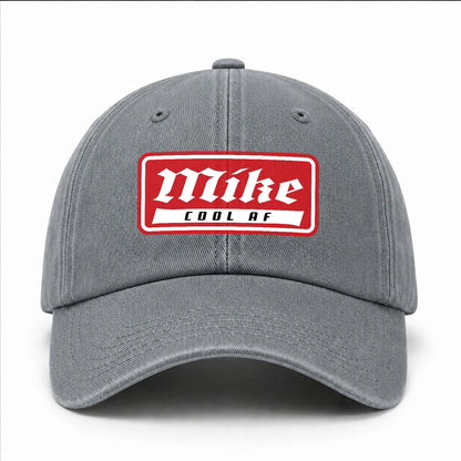 Your Name Cool Af Red Logo Funny Washed Cap MIKE 13K1 C79PF