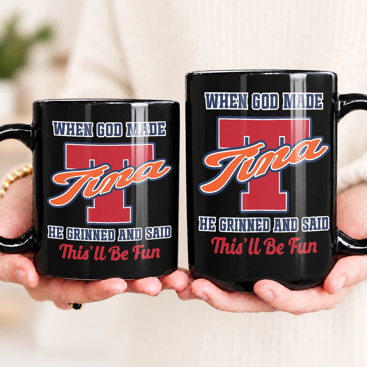 When God Made Your Name Personalized Baseball Mug TINA 13K1 MG07