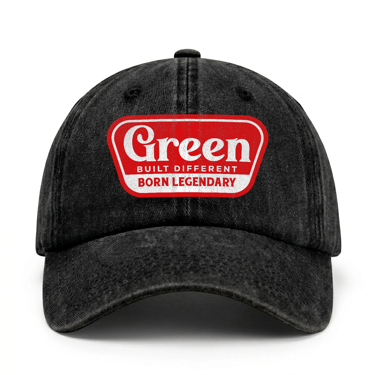 Built Different Born Legendary Red Logo Washed Cap GREEN 13K1 C63PF