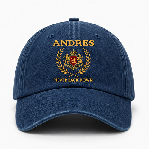 Never Back Down Royal Blue Denim Cap ANDRES 13K1 C60PF