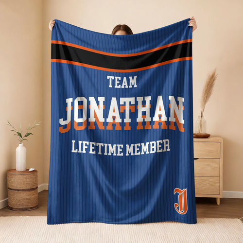 Team Your Name Lifetime Member Basketball Fleece Blanket JONATHAN 13K1 BK47