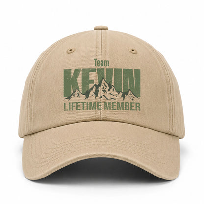 Team Your Name Lifetime Member Mountain Cap KEVIN 13K1 C58PF