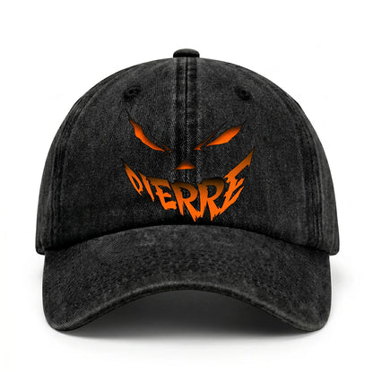 Stay Hungry Pumpkin Chasing Ghosts Funny Washed Cap PIERRE 13K1 C101PF