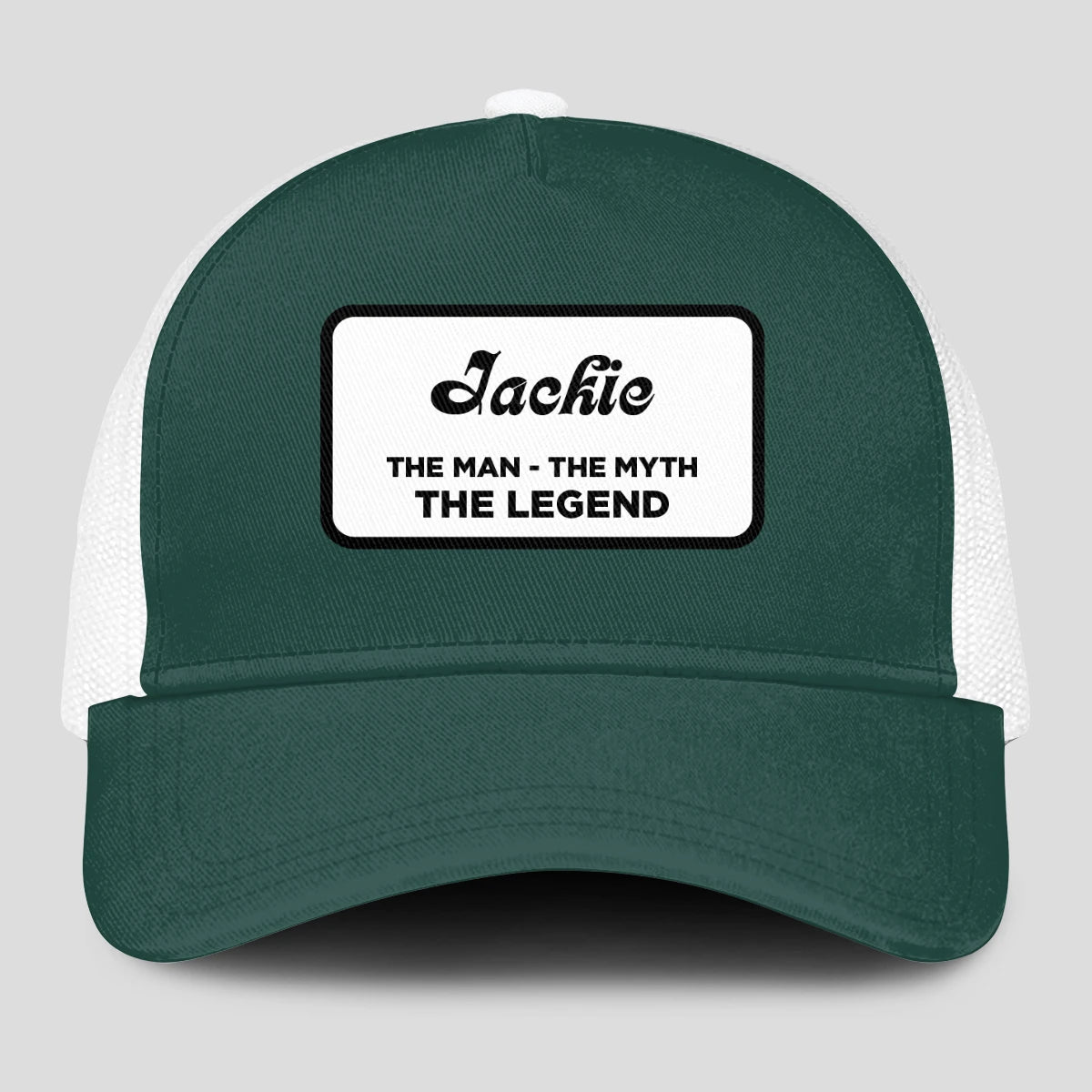The Man The Myth The Legend Green And White Mesh Cap JACKIE 13K1 C198PF