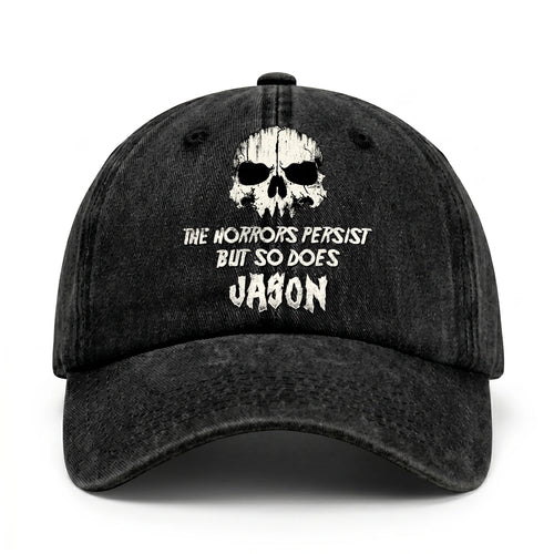 The Horrors Persist But So Does Your Name Cool Skull Washed Cap JASON 13K1 C134PF