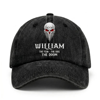 Your Name The Fear The Fate The Doom Skull Washed Cap WILLIAM 13K1 C98PF