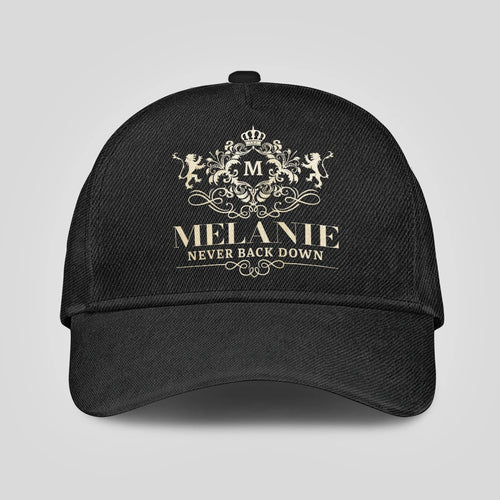 Never Back Down Royal Style Black Cap MELANIE 13K1 C179PF