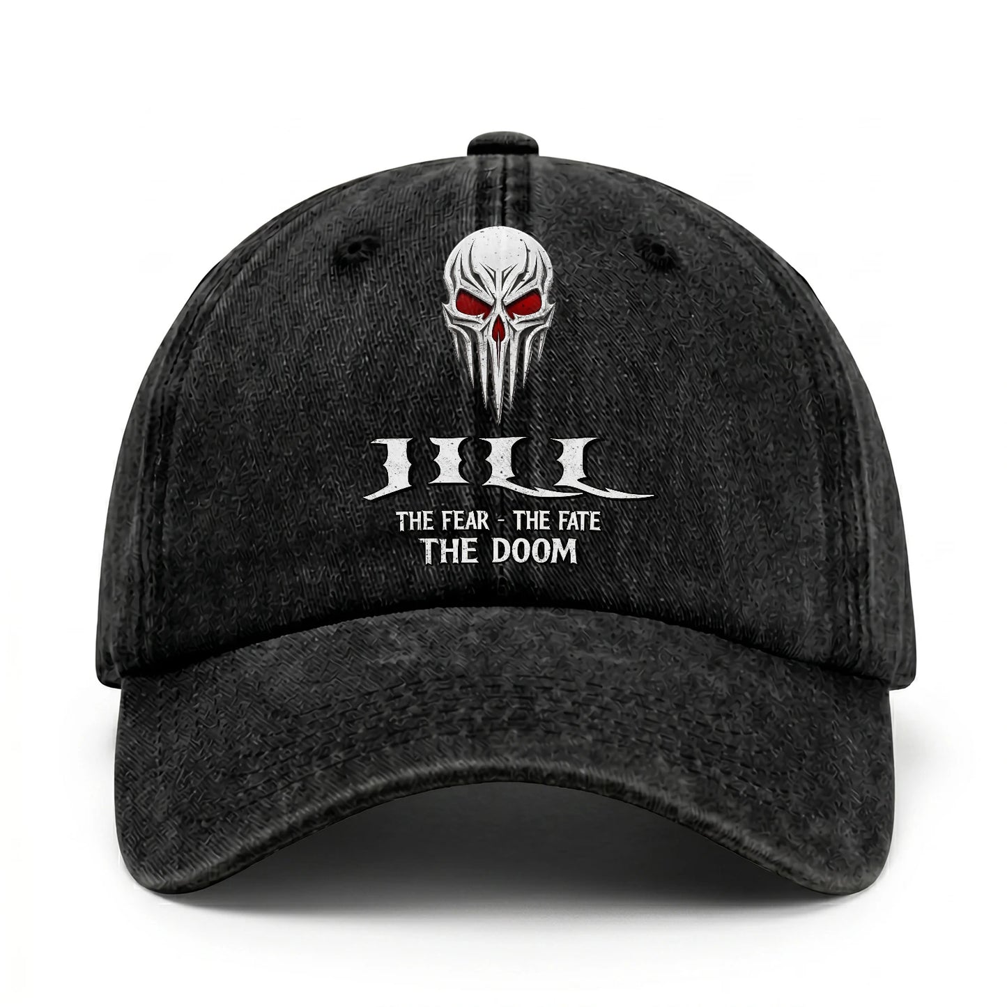 Your Name The Fear The Fate The Doom Skull Washed Cap JILL 13K1 C98PF