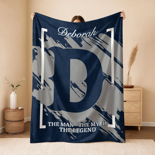 The Man The Myth The Legend Navy Baseball Fleece Blanket DEBORAH 13K1 BK17