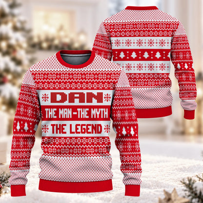 The Man The Myth The Legend Red Christmas Ugly Sweater DAN 13K1 UG04