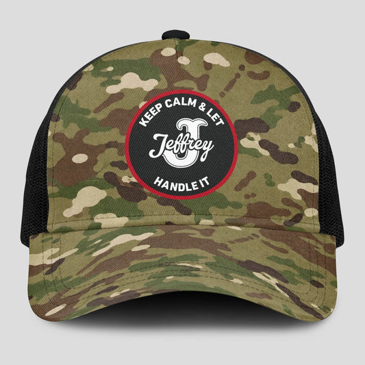 Keep Calm & Let Your Name Handle It Camo Mesh Cap JEFFREY 13K1 C209PF