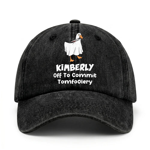 Off To Commit Tomfoolery Funny Goose Washed Cap KIMBERLY 13K1 C131PF