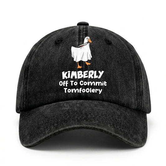 Off To Commit Tomfoolery Funny Goose Washed Cap KIMBERLY 13K1 C131PF