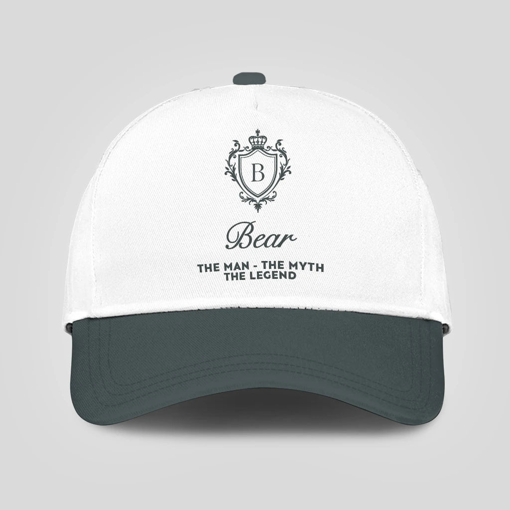 The Man The Myth The Legend Elegant Gray And White Cap BEAR 13K1 C170PF