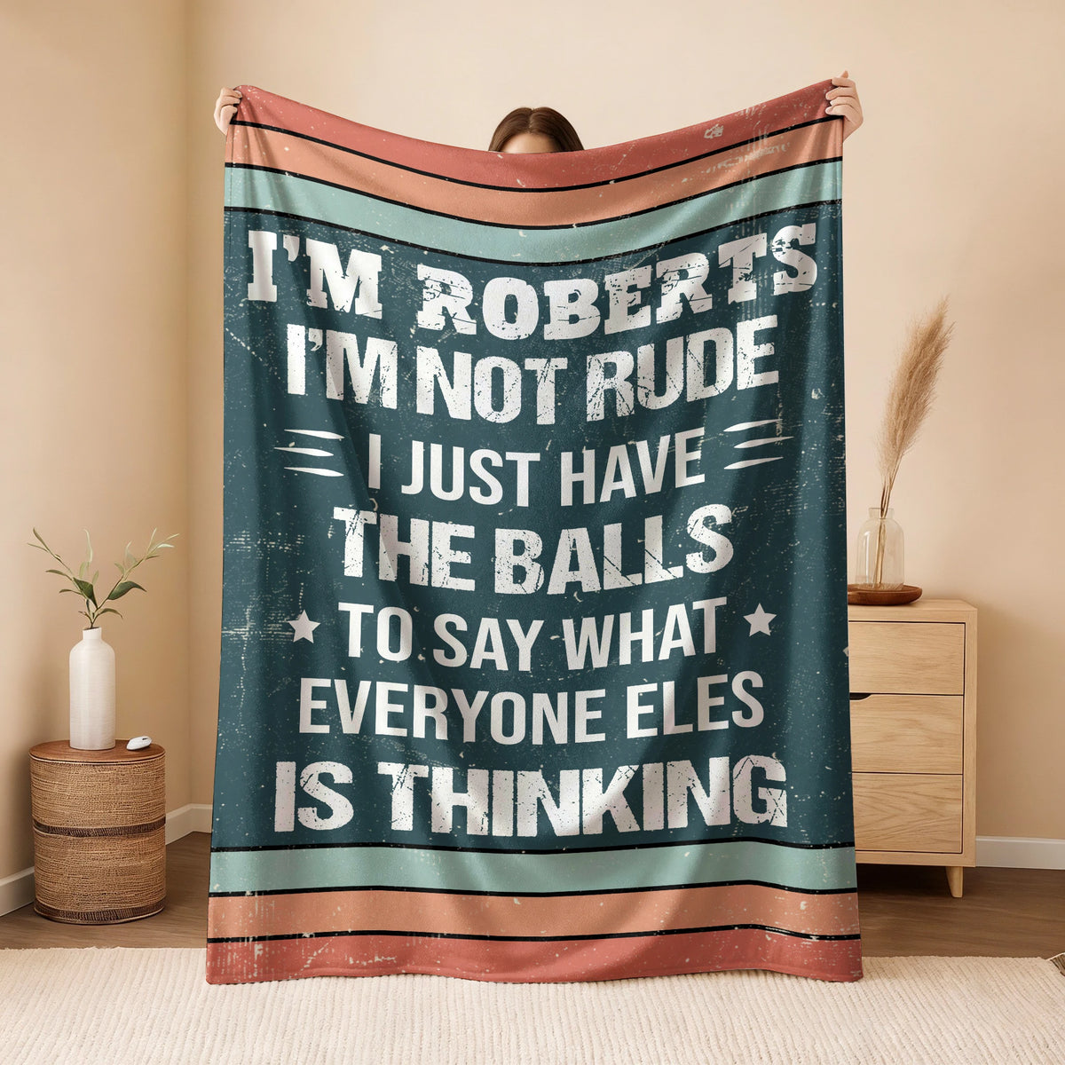 I'm Name Not Rude Just Have the Balls Fleece Blanket ROBERTS 13K1 BK65