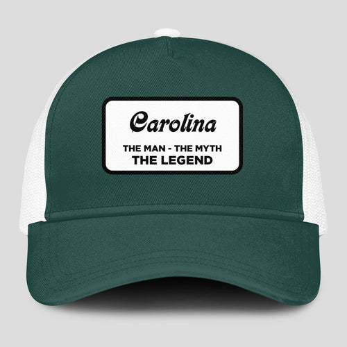 The Man The Myth The Legend Green And White Mesh Cap CAROLINA 13K1 C198PF