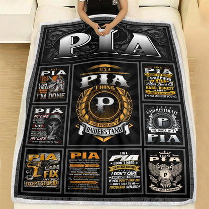 PIA Personalized Blanket | Custom Name Cozy Throw Gift 13K5-BK2