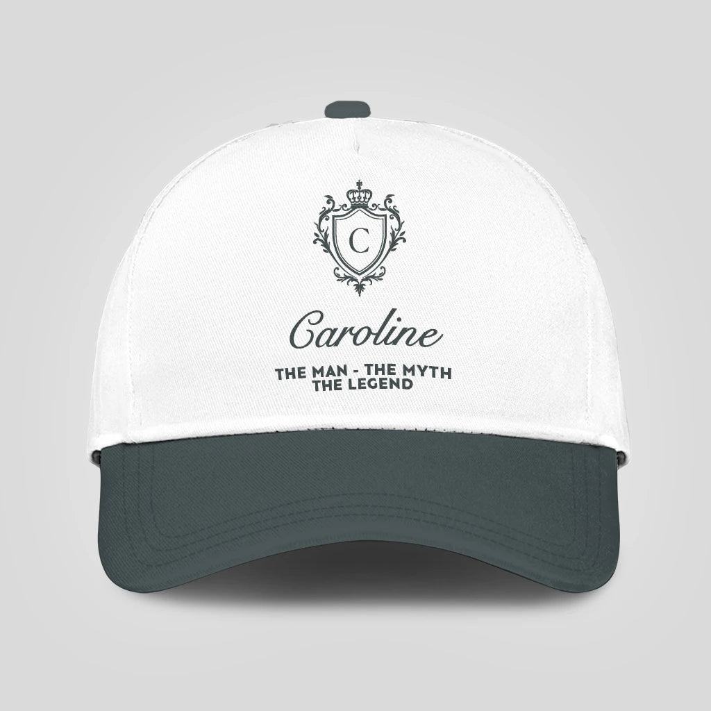 The Man The Myth The Legend Elegant Gray And White Cap CAROLINE 13K1 C170PF