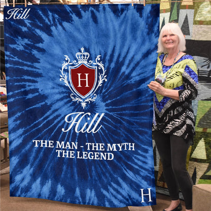 The Man The Myth The Legend Blue Waves Fleece Blanket HILL 13K1 BK11