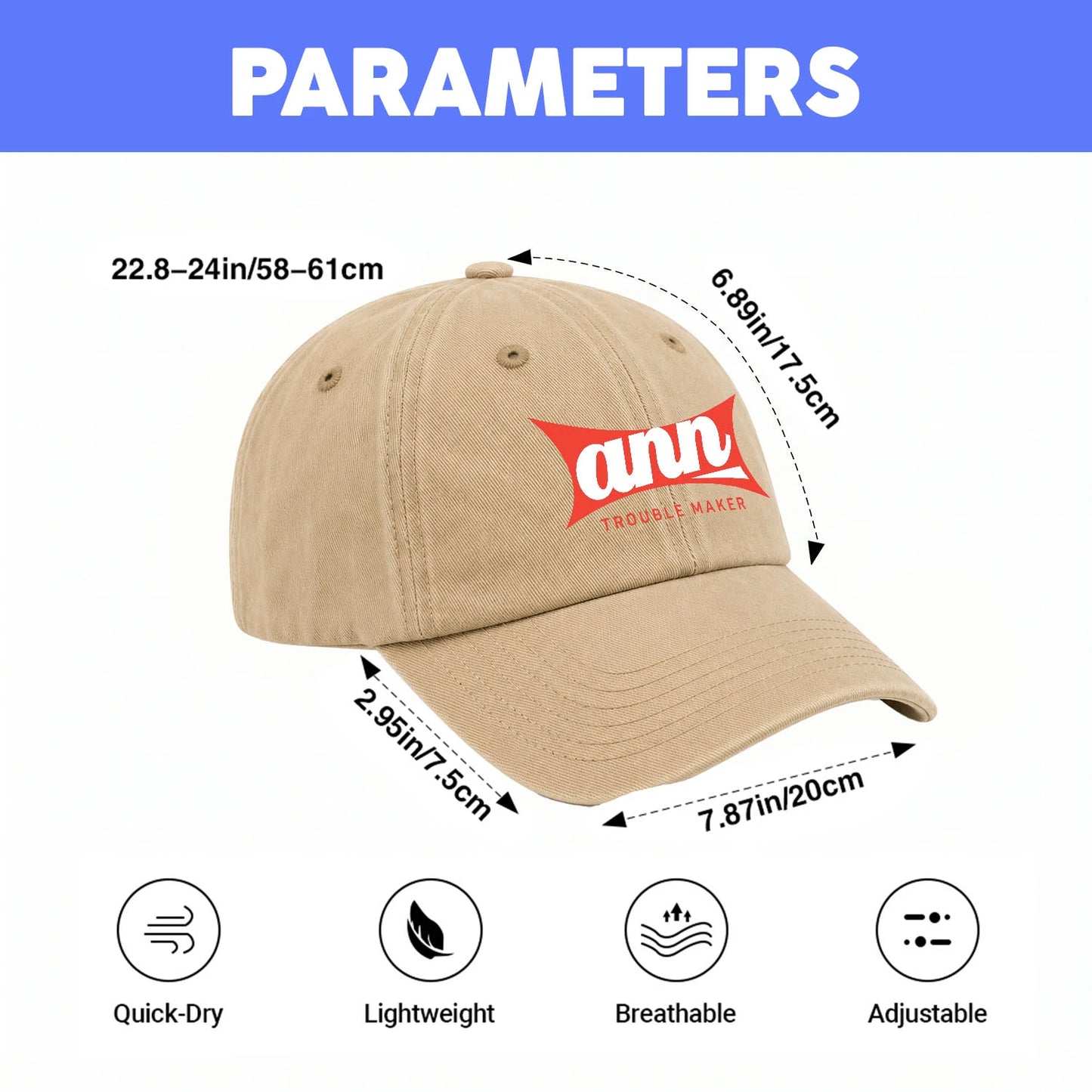 Trouble Maker Red Logo Washed Cap ANN 13K1 C78PF