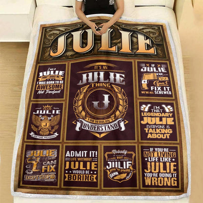 JULIE Personalized Blanket | Custom Name Cozy Throw Gift 13K1-BK4
