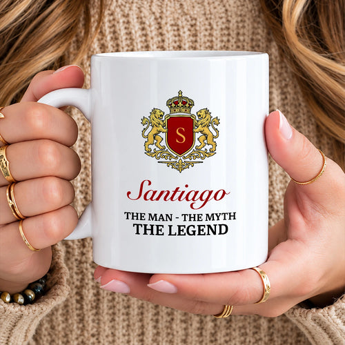 The Man The Myth The Legend Gold Royal Logo Mug SANTIAGO 13K1 MG03
