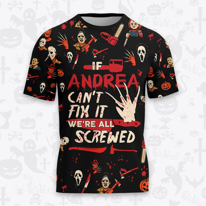 ANDREA Horror Halloween Pajama Set Scary T-Shirt & Pants Sleepwear Costume 13K1-HL1