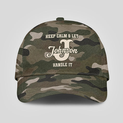 Keep Calm & Let Your Name Handle It Camo Cap JOHNSON 13K1 C174PF
