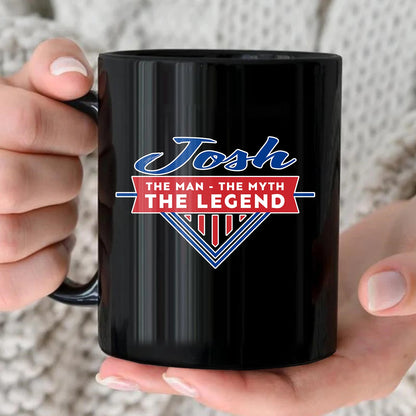 The Man The Myth The Legend Red And Blue Logo Mug JOSH 13K1 MG34