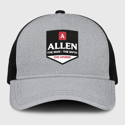 The Man The Myth The Legend Gray Mesh Cap ALLEN 13K1 C189PF