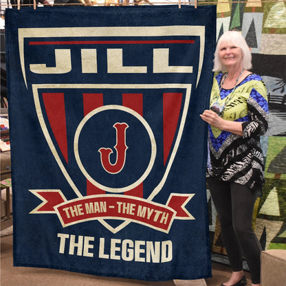 The Man The Myth The Legend Blue Burgundy Baseball Blanket JILL 13K1 BK18