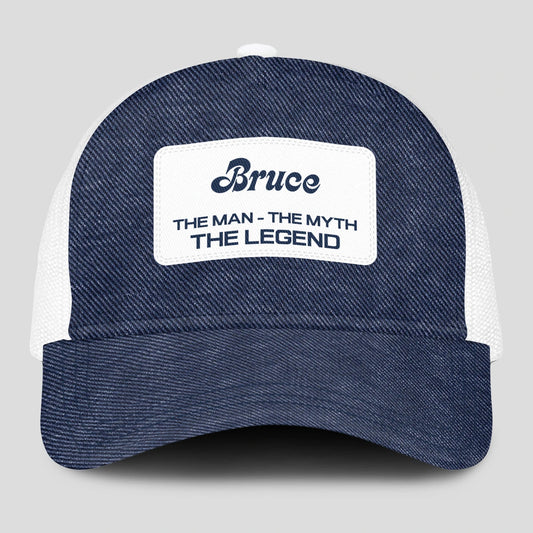 The Man The Myth The Legend Blue Denim Mesh Cap BRUCE 13K1 C194PF