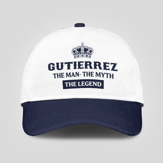 The Man The Myth The Legend King Crown Blue And White Cap GUTIERREZ 13K1 C147PF