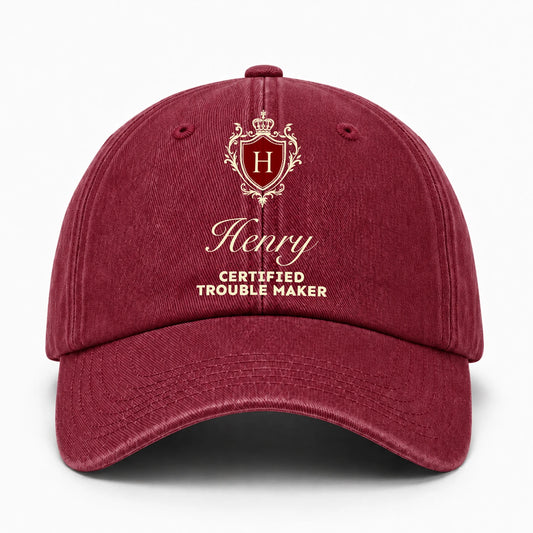 Certified Trouble Maker Royal Burgundy Washed Cap HENRY 13K1 C139PF
