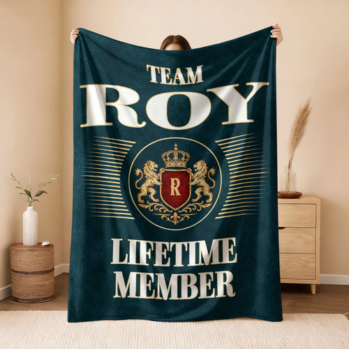 Team Your Name Lifetime Member Sage Green Fleece Blanket ROY 13K1 BK42