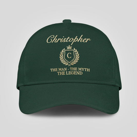 The Man The Myth The Legend Crest Forest Green Cap CHRISTOPHER 13K1 C159PF