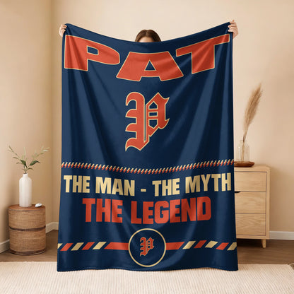 The Man The Myth The Legend Retro Fleece Blanket PAT 13K1 BK53