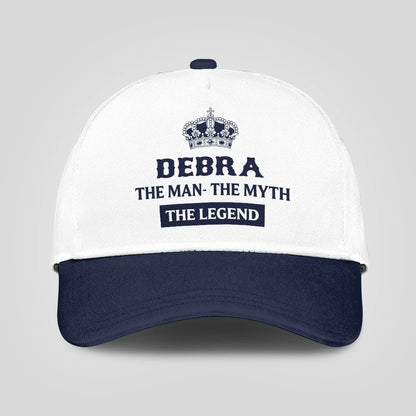 The Man The Myth The Legend King Crown Blue And White Cap DEBRA 13K1 C147PF