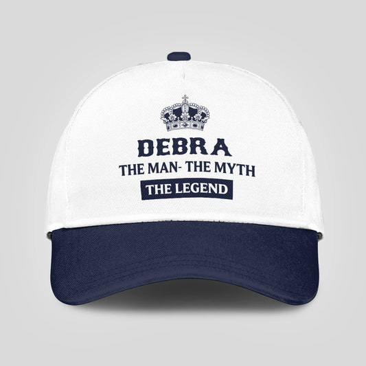 The Man The Myth The Legend King Crown Blue And White Cap DEBRA 13K1 C147PF