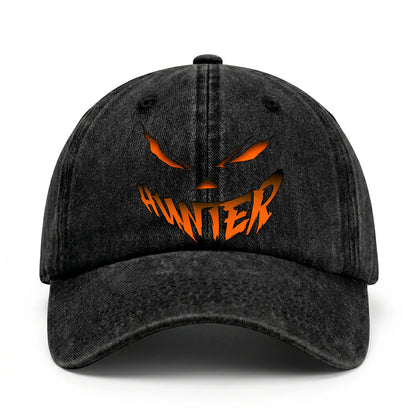 Your Name Jack O' Lantern Halloween Washed Cap HUNTER 13K1 C100PF