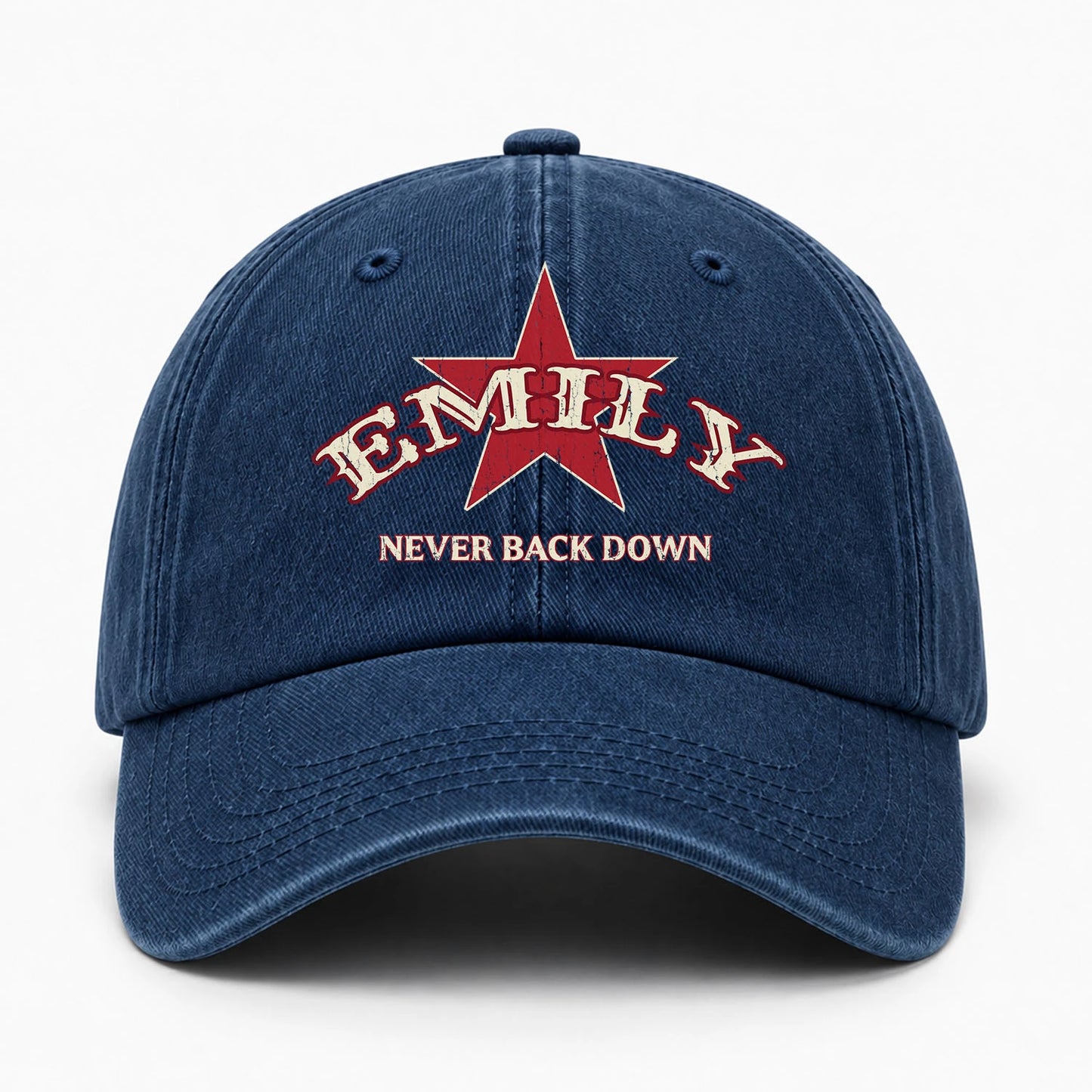 Never Back Down Western Blue Denim Cap EMILY 13K1 C61PF