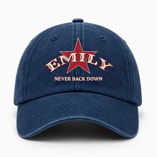 Never Back Down Western Blue Denim Cap EMILY 13K1 C61PF