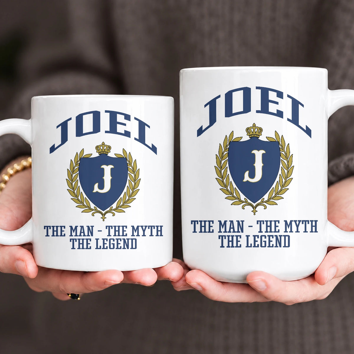 The Man The Myth The Legend Blue And Yellow Logo Mug JOEL 13K1 MG24