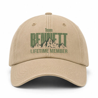 Team Your Name Lifetime Member Mountain Cap BENNETT 13K1 C58PF
